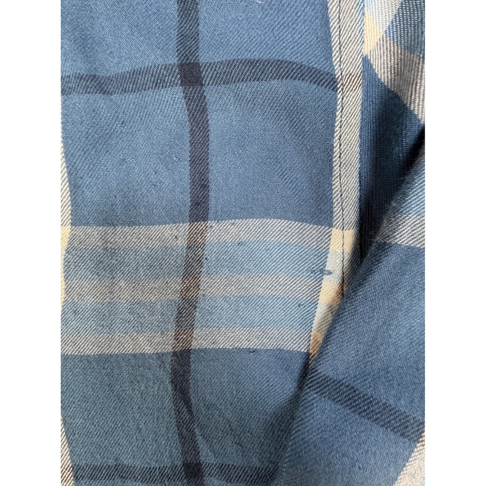 YoungLA Mens Blue Plaid Flannel Western Yoke Button Down Shirt XL - Picture 5 of 5